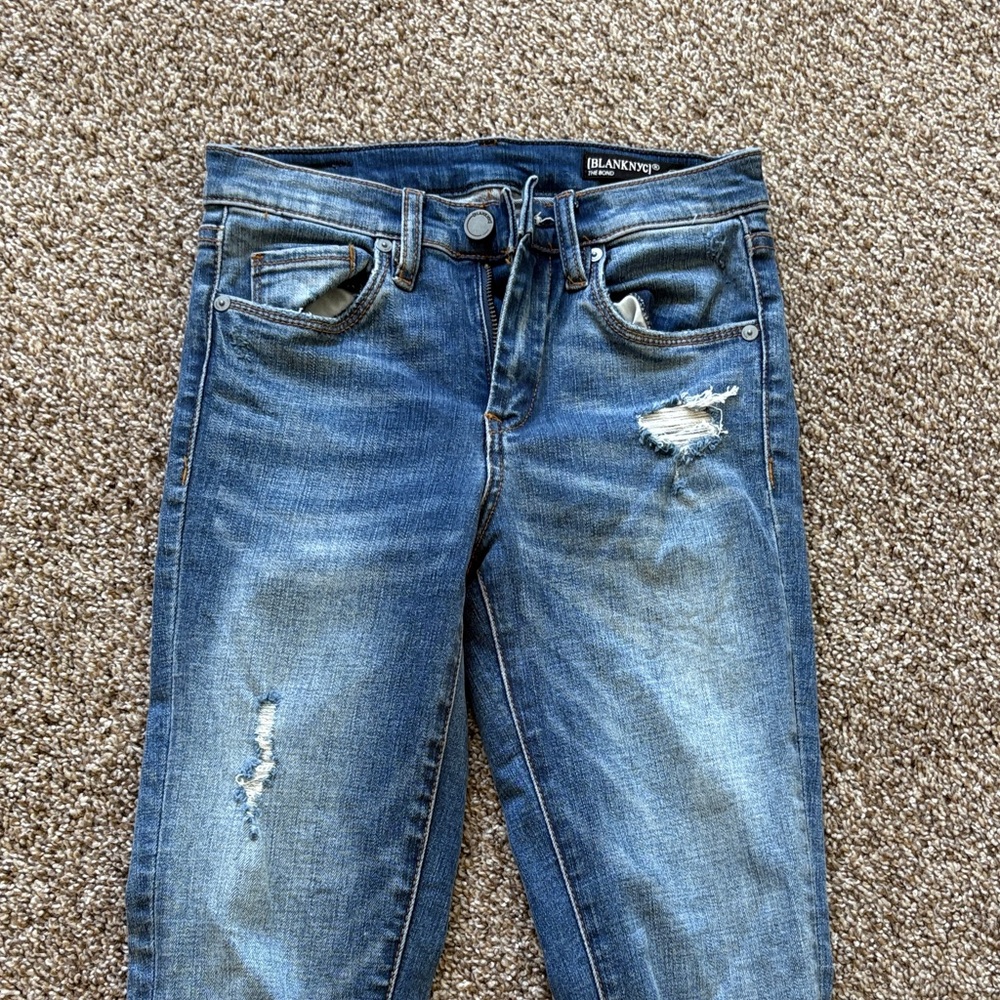 Blank NYC Women's Ripped Blue Skinny Jeans